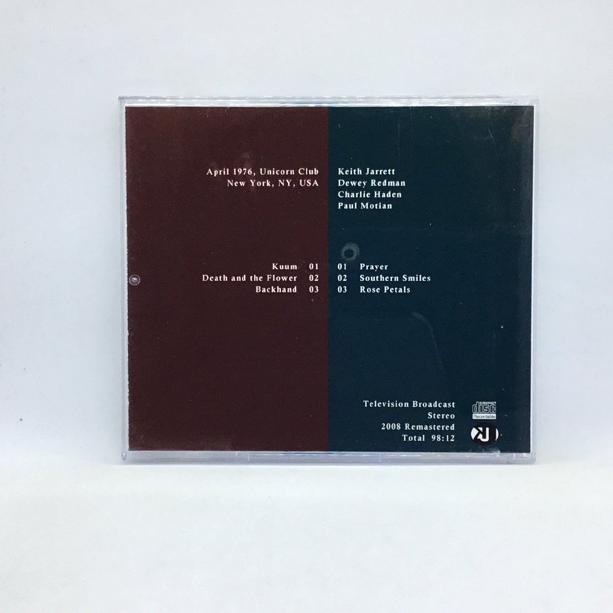 CD-R ◇ KEITH JARRETT キース・ジャレット / UNICORN CLUB 1976 APRIL (2CR-R) KJ-0812 CHARLIE HADEN PAUL MOTIAN DEWEY REDMANの画像2