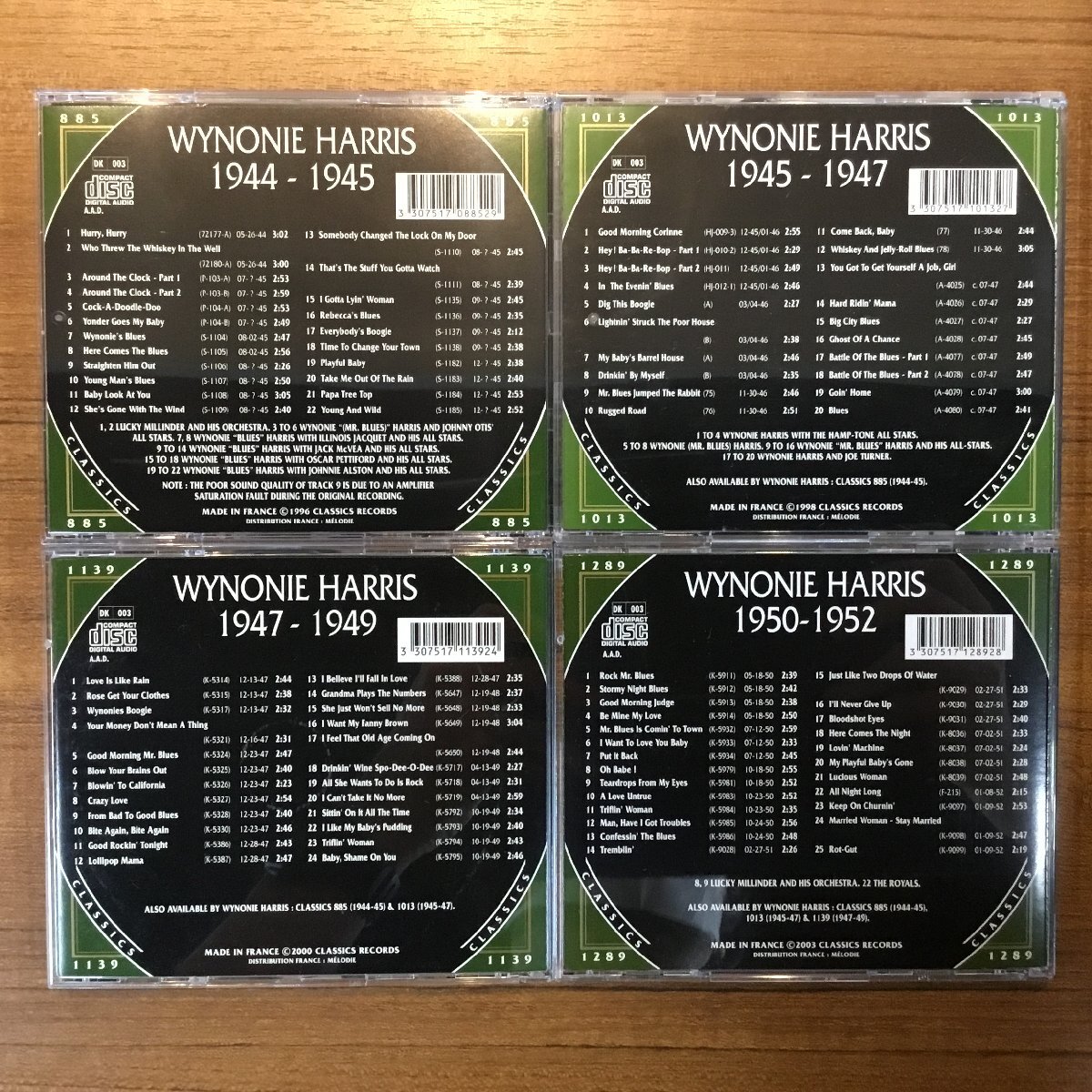 WYNONIE HARRIS CLASSICS 4 point set *1944-1945/1945-1947/1947-1949/1950-1952 04CD 885/1013/1139/1289wai noni -* Harris 