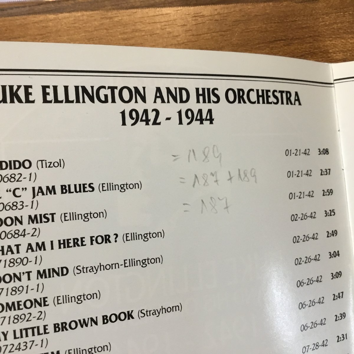 DUKE ELLINGTON CLASSICS 3点セット◇1940-1941/1941/1942-1944 ○3CD 837/851/867 デューク・エリントンの画像5