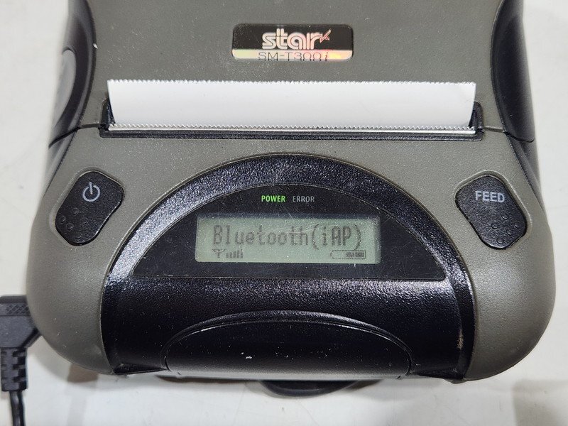【送料無料】 スター精密 モバイルプリンター SM-T300i Bluetooth ACアダプタ付 印字確認済み 現状品の画像2