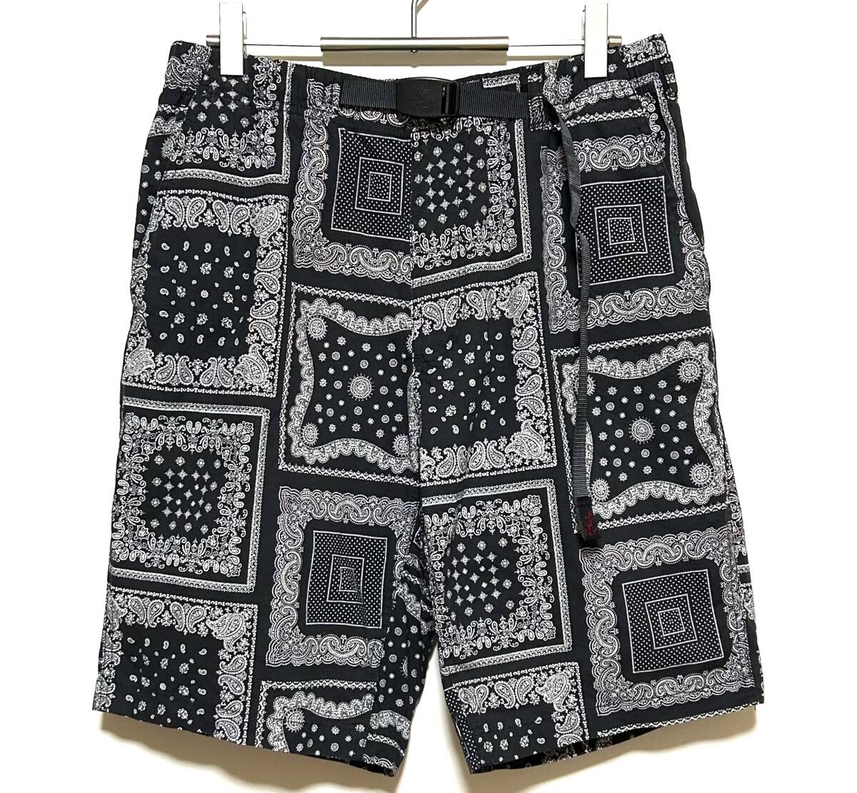 【美品】GRAMICCI WEATHER ST-SHORTS（L）黒 バンダナ グラミチ クライミング スタンダード パンツ ショーツ ショーパン ストレッチ_画像1