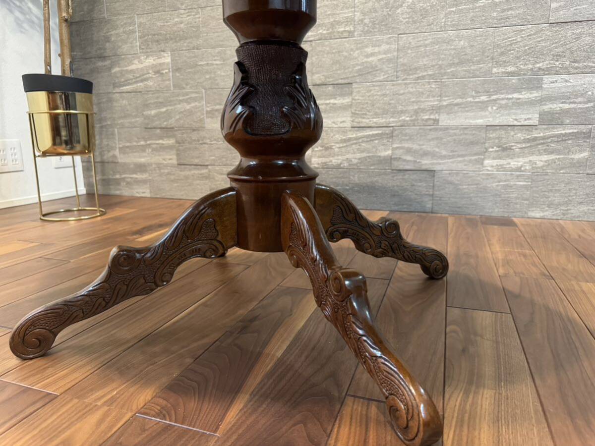 イタリア製 ロココ調ダイニングテーブル 伸長式約35万円 西洋クラシック様式 ヴィンテージテーブル アンティーク ラウンドテーブル の画像10