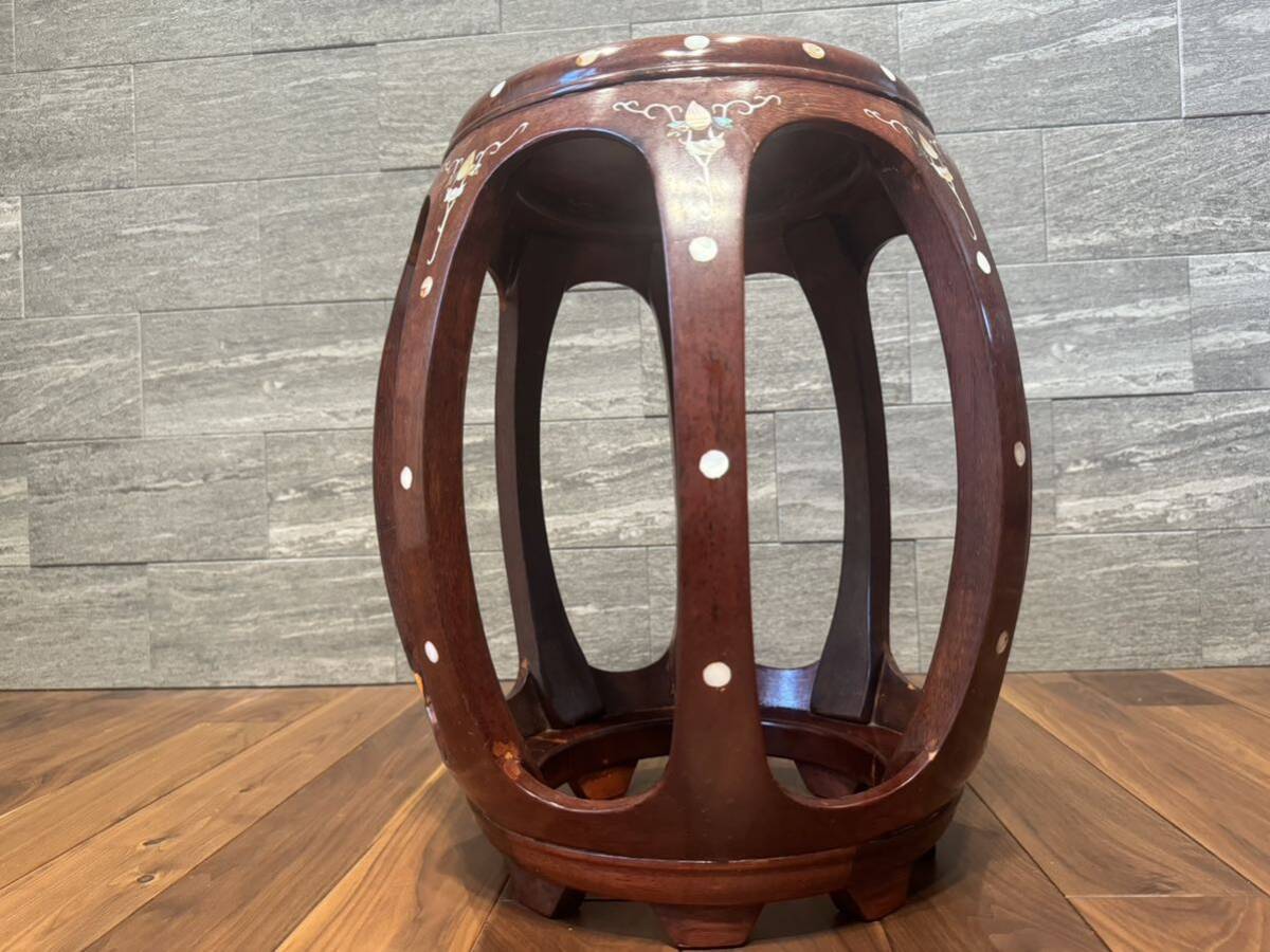  karaki mother-of-pearl skill circle chair stool karaki furniture shell skill stand for flower vase search word . regular book@giru* John bon* Korea mother-of-pearl skill 