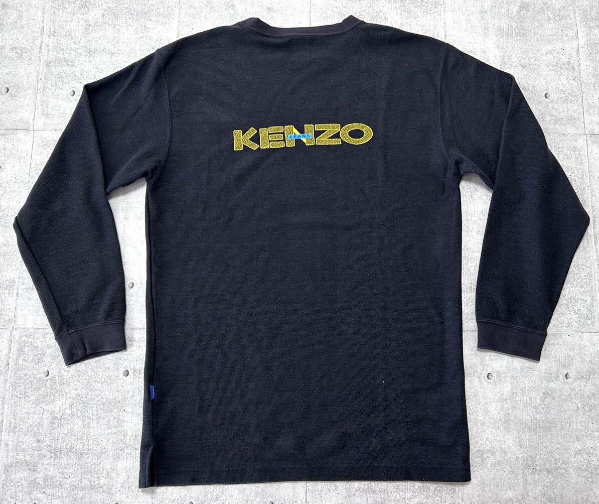 KENZO JEANS 刺繍ロゴ 長袖 Tシャツ ロンT クルーネック　　ケンゾー ジーンズ 表と裏で素材がことなるハイクオリティー仕様 玉9616_画像1