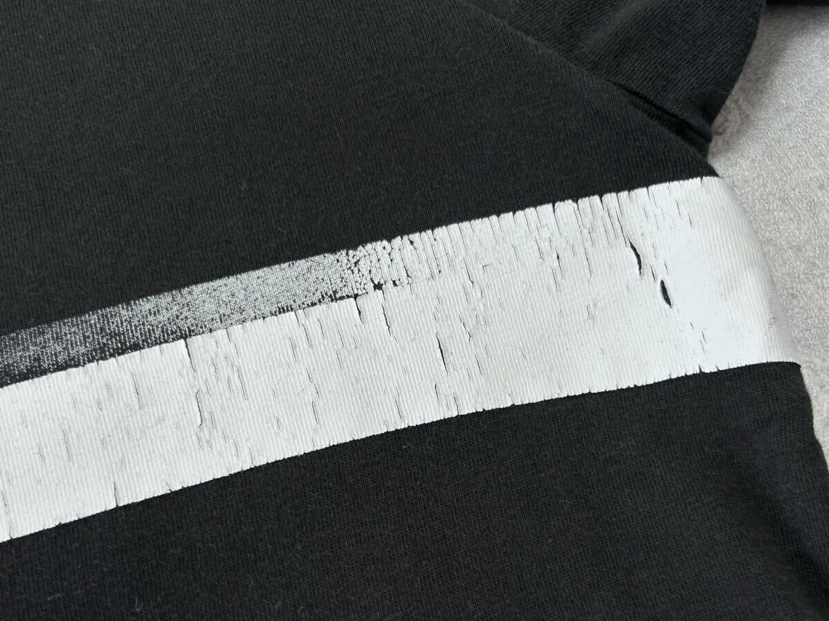 Theory セオリー クルーネック ブラック Tシャツ 半袖 ラインプリント　　ヨーロッパ製 ブラック ホワイト 玉9628_画像5