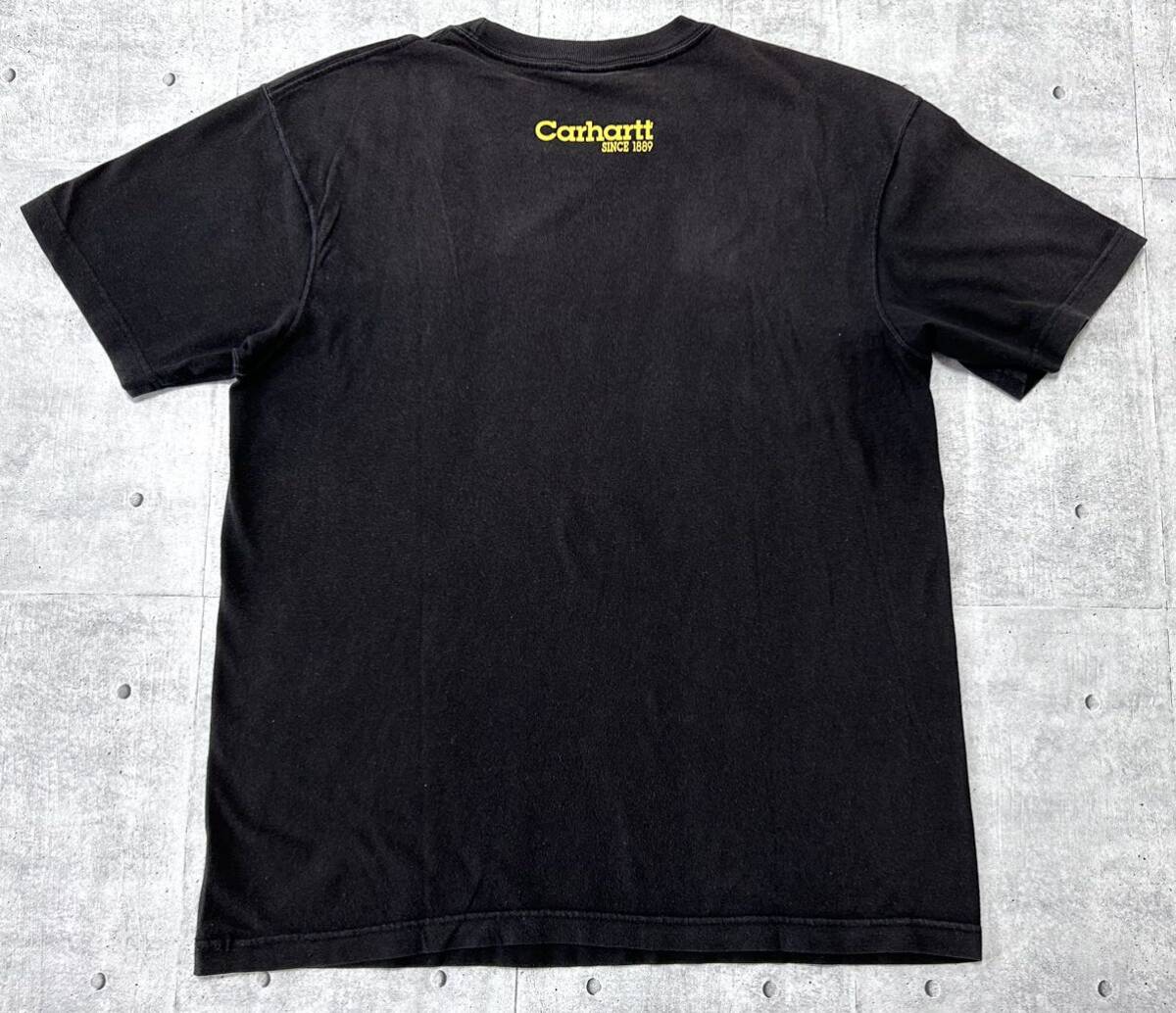 Carhartt ビッグロゴ デカロゴ ブラック 半袖 Tシャツ カーハート　　ワーク SOCAL アメカジ ストリート ガレージ クルーネック 玉9561_画像2