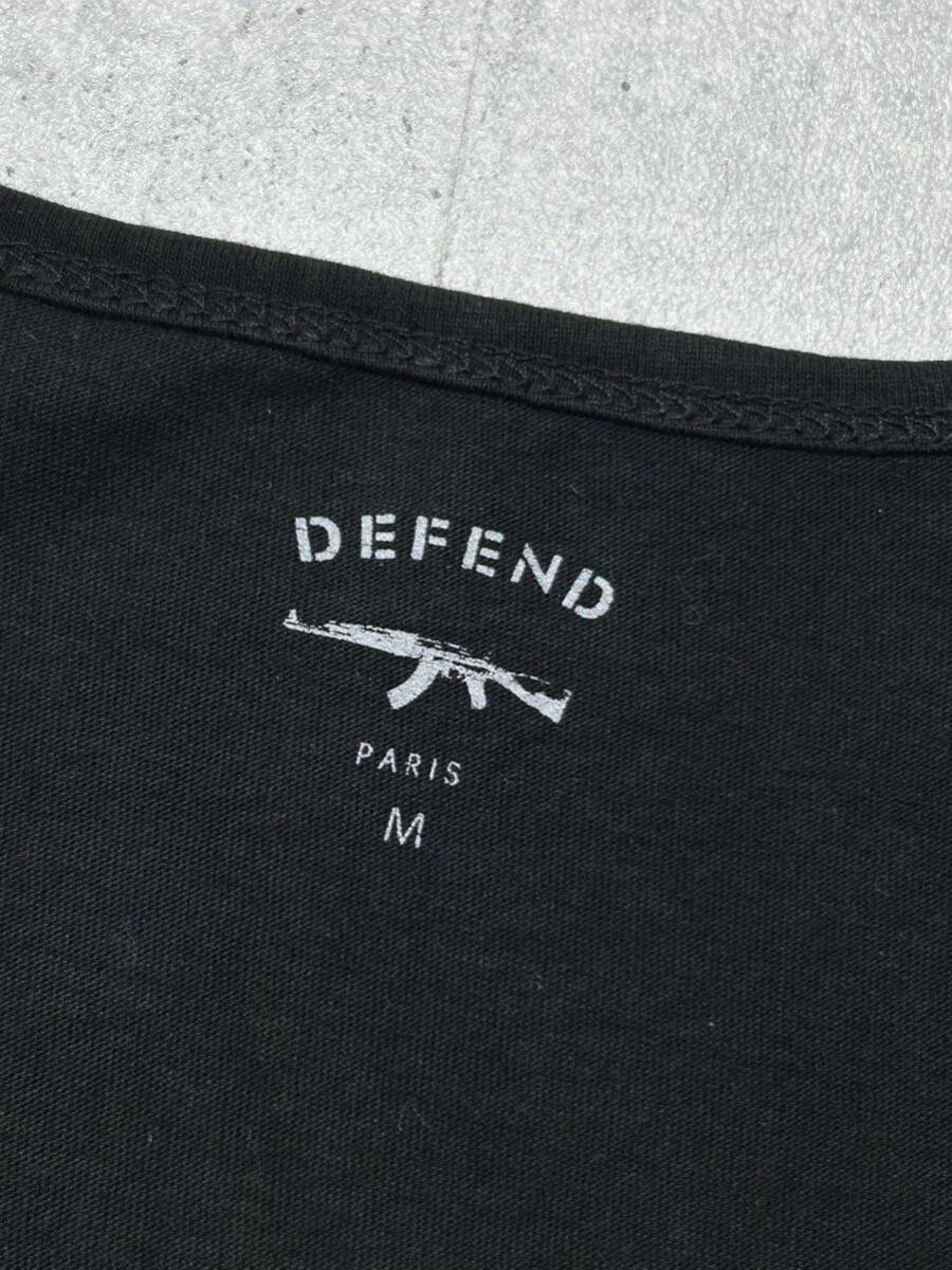 美品 DEFEND PARIS ミリタリー 迷彩 カモ柄 ロゴ タンクトップ　　ブラック ノースリーブ 袖なし ディフェンド パリス ビッグロゴ 玉9640_画像3