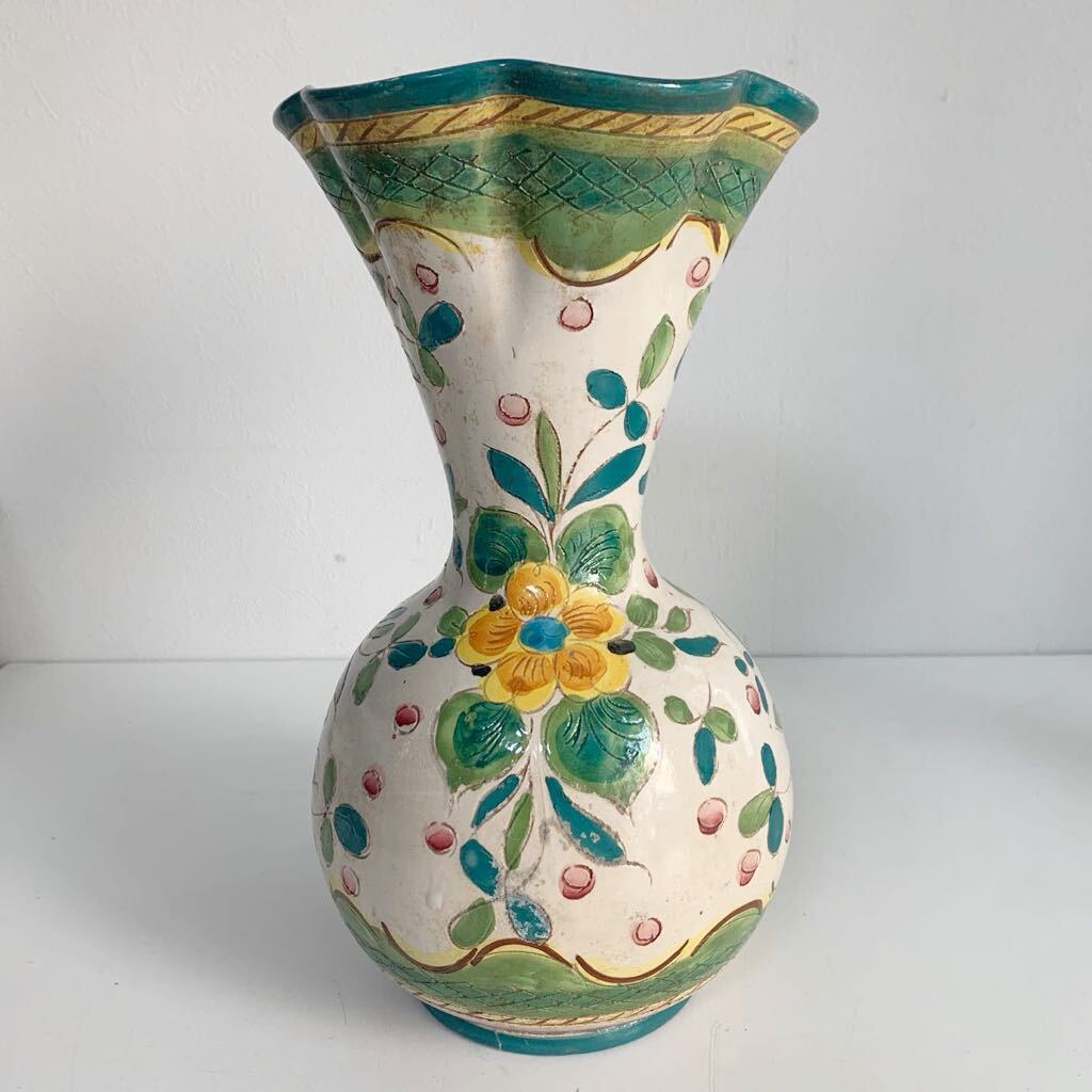 DIPINTO A MANO イタリア 陶器 花器 花瓶 壺 フラワーベース 置物 インテリア シリアルナンバー入りの画像3