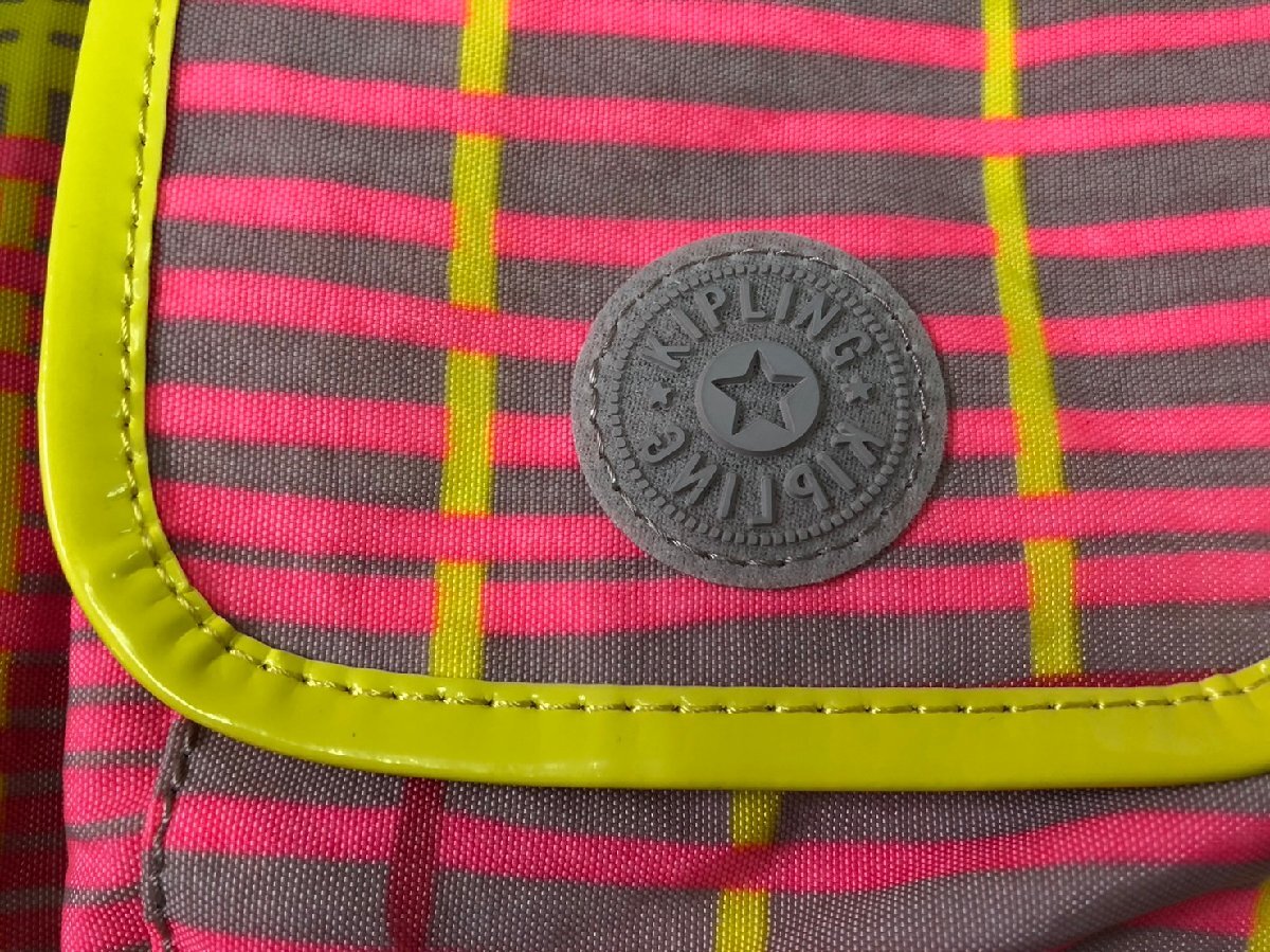 1円～【中古美品】KIPLING　キプリング　ショルダーバッグ　斜め掛け　ピンク系　軽量　ナイロン_画像3