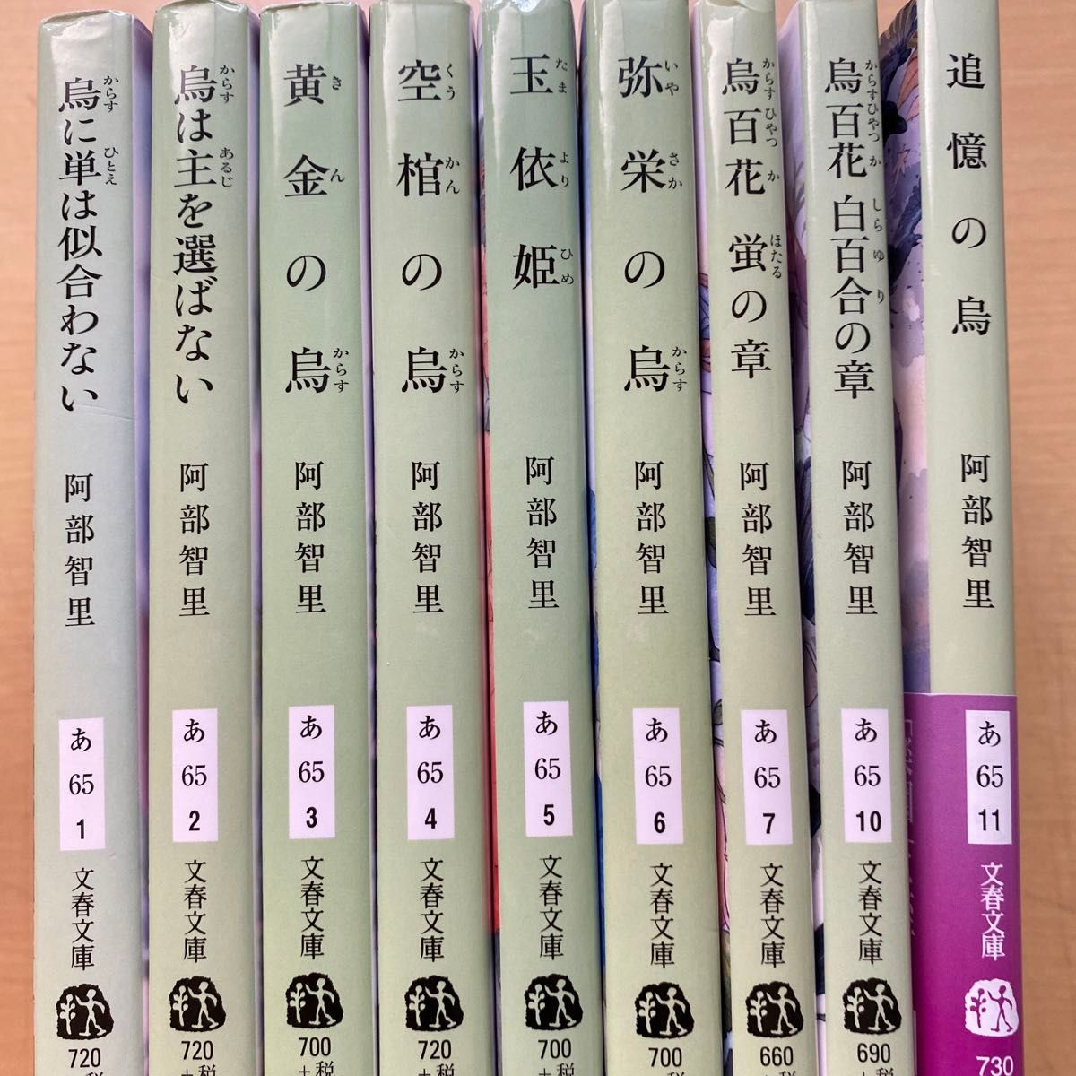 阿部智里 八咫烏シリーズ 1〜6+8巻+外伝2冊 計9冊セット 文春 阿部智里 八咫烏シリーズ 1〜6+8巻+外伝2冊 計9冊セット 文春