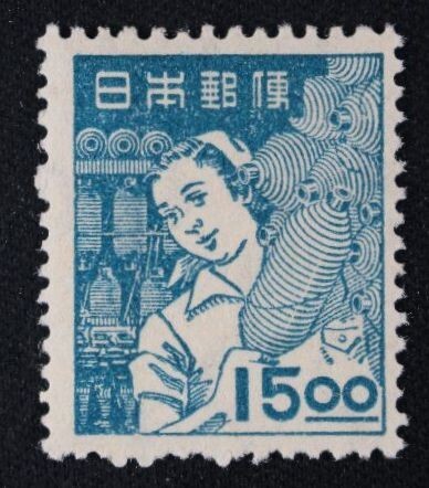 ☆コレクターの出品 産業図案切手『紡績女工』１５円 ＮＨ美品 G-53の画像1