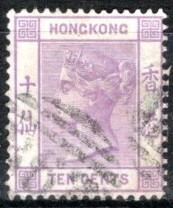 ◆209古い英領香港 1880年 QV  10cスカシ１ $17 ①◆の画像1
