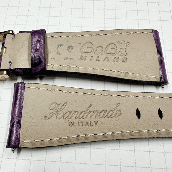 [ unused * long time period stock disposal goods ] GaGa MILANO/ GaGa Milano original parts strap / belt 5085 slim 46mm for purple cow leather 