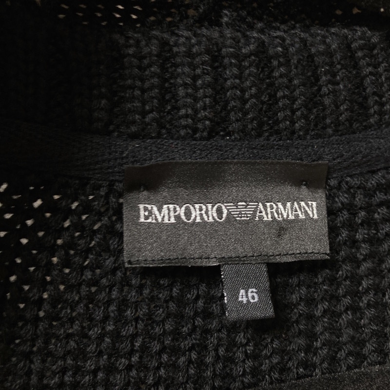 87Y240401H 未使用級 超美品 EMPORIO ARMANI アルマーニ メンズ カーディガン ジャケット 検 ブルゾン コート ニット 黒の画像7