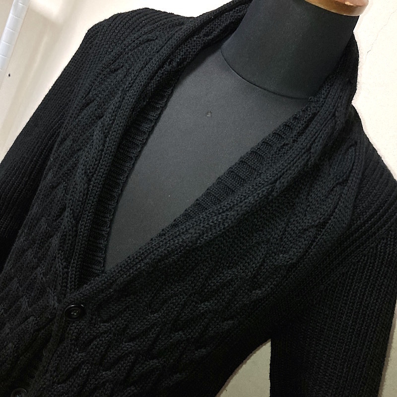 87Y240401H 未使用級 超美品 EMPORIO ARMANI アルマーニ メンズ カーディガン ジャケット 検 ブルゾン コート ニット 黒の画像4