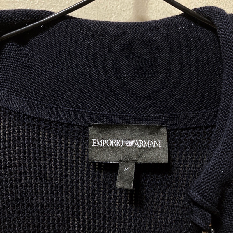 51Y240411D １回のみ使用 超美品 EMPORIO ARMANI エンポリオアルマーニ メンズ ニット ジャケット カーディガン 検 ブルゾン レザー コートの画像9