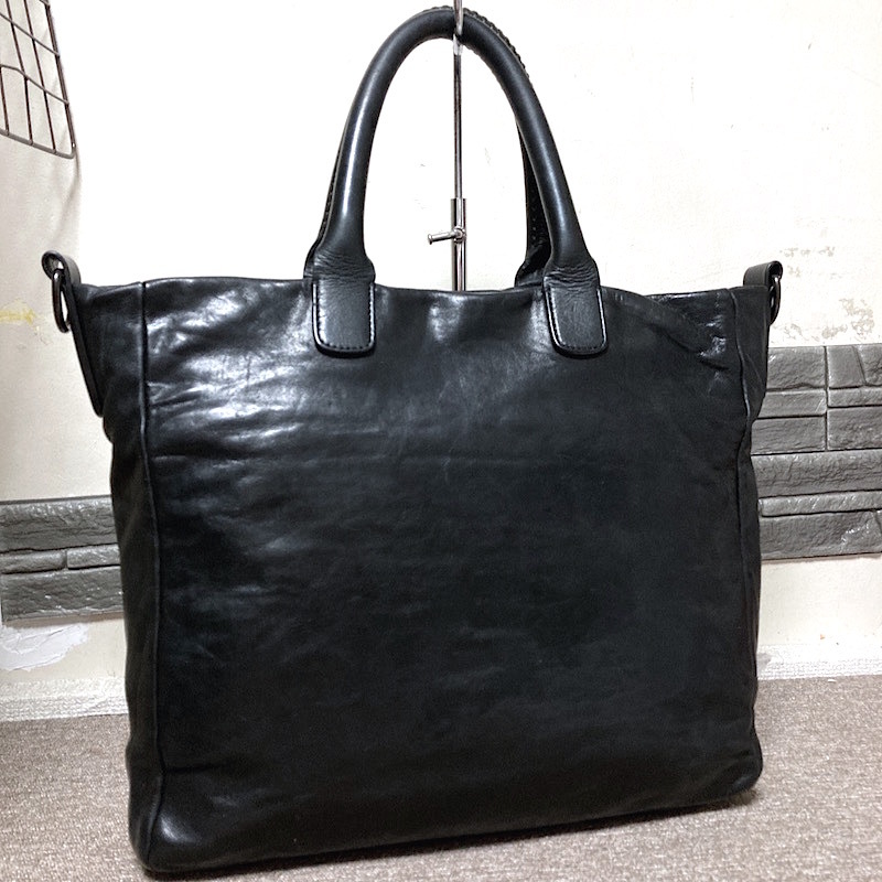 103Y240411V 超美品 GIORGIO ARMANI ジョルジオアルマーニ メンズ トートバッグ ビジネスバッグ 検 リュック ショルダー レザー 黒の画像1