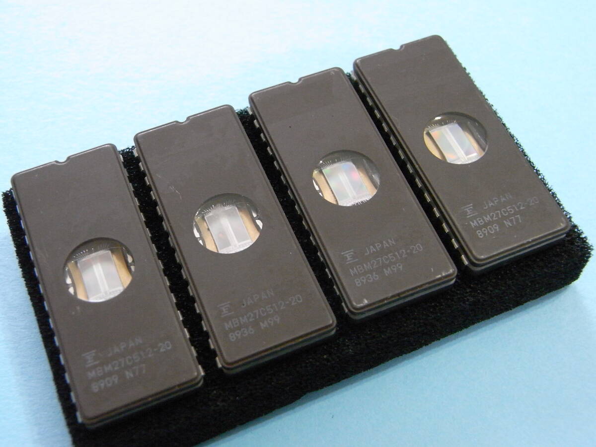 ★ FUJITSU. EPROM . MBM27C512. ８個セット 美品（消去確認済み) A-353★