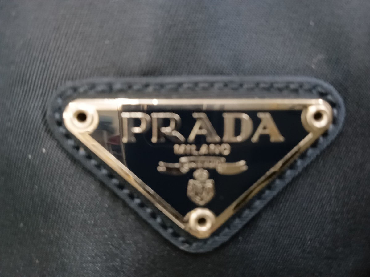 プラダ PRADA ハンドバッグ トートバッグ  ナイロン 黒濃紺 ナンバー付鍵 美品 の画像9