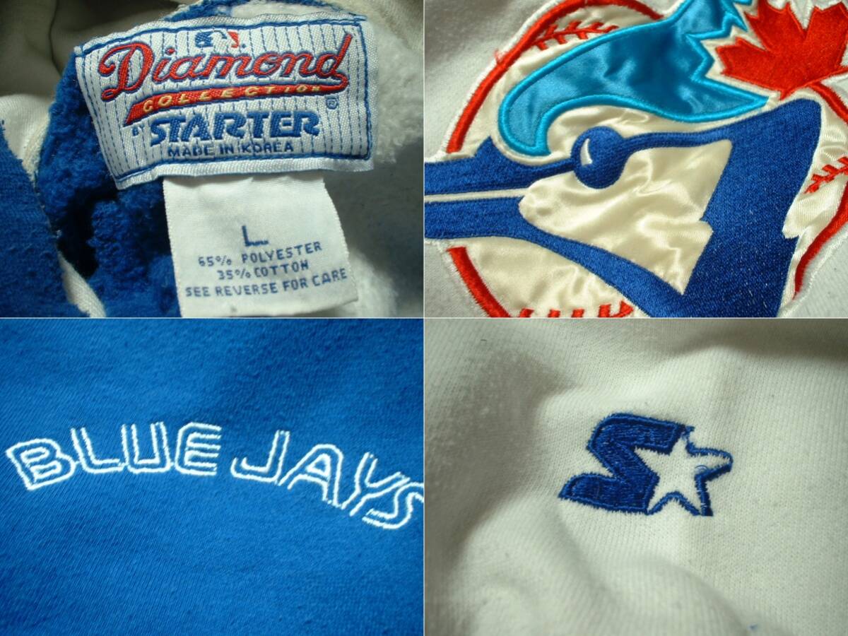 90sビンテージTORONTO BLUE JAYS by STARTERスウェットパーカーL正規トロントブルージェイズMLBアワードジャケットスタジャン菊池雄星_画像3