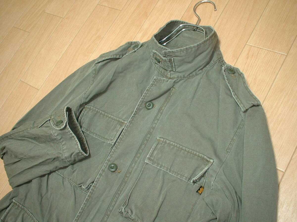 ALPHA INDUSTRIES.オリーブU.S.ARMYフィールドジャケットMジャングルファティーグ正規アルファM-65カバーオールAIR FORCEエアフォースMA-1の画像5