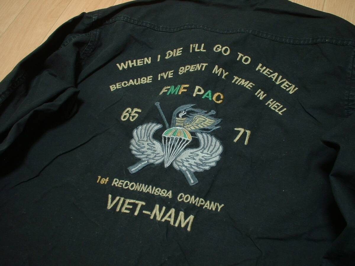AVIREXベトジャン刺繍U.S.ARMYジャングルファティーグジャケットM春物コットン正規アビレックスM65フィールドAIRFORCEカバーオールVIET-NAMの画像5
