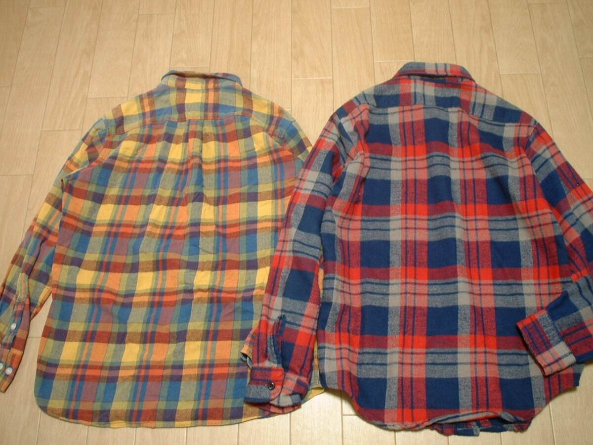 即戦力2着セットDickies & OSHKOSH好配色チェックネルシャツL正規ディッキーズ刺繍ロゴ入り&オシュコシュワークダンガリーフランミリタリーの画像5