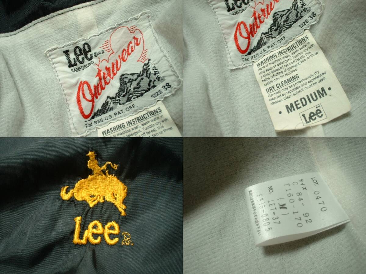 Lee OuterwearコーチジャケットMブラック黒ナイロンカバーオール正規0470リーアウターウエアスナップアップブルゾンJEANSジーンズCOWBOYの画像3