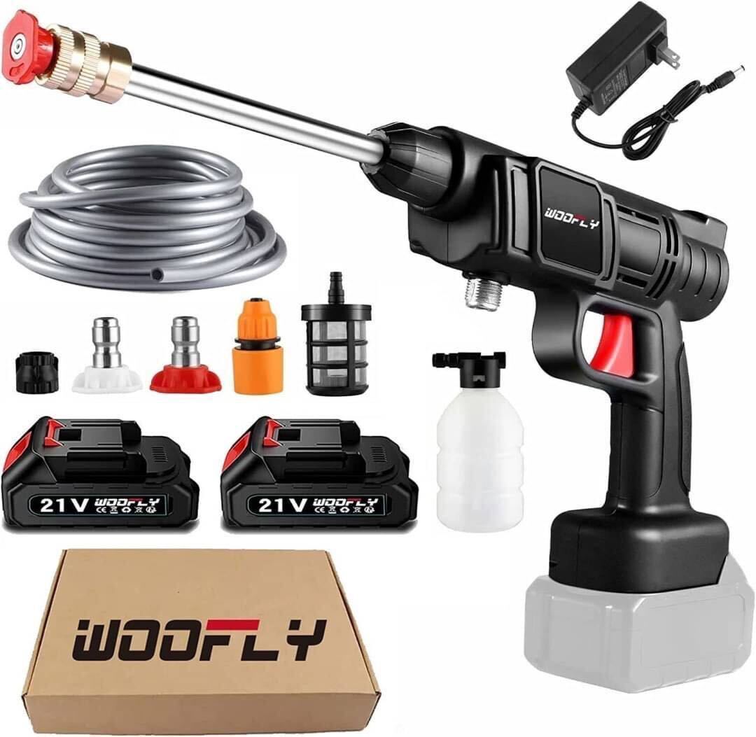 1A26z4z WOOFLY 高圧洗浄機 コードレス 高圧洗浄器 ２つバッテリー搭載 自吸式 吐出圧力2.4Mpaの画像1