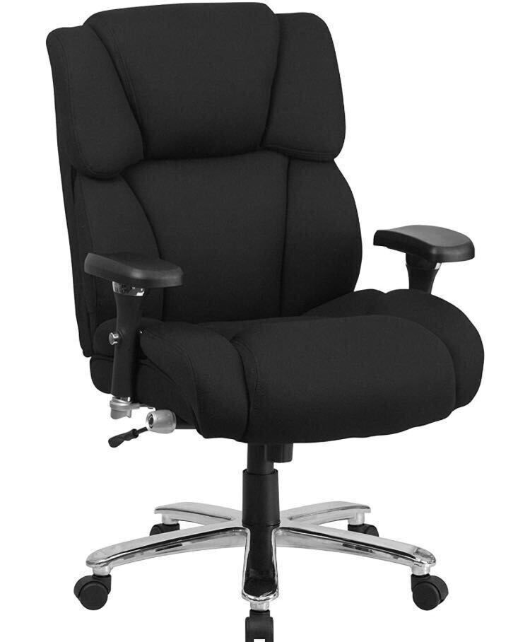 1E10z0O Flash Furniture オフィスチェア ブラック ファブリック シート 幅61cm 耐荷重181kg の画像1