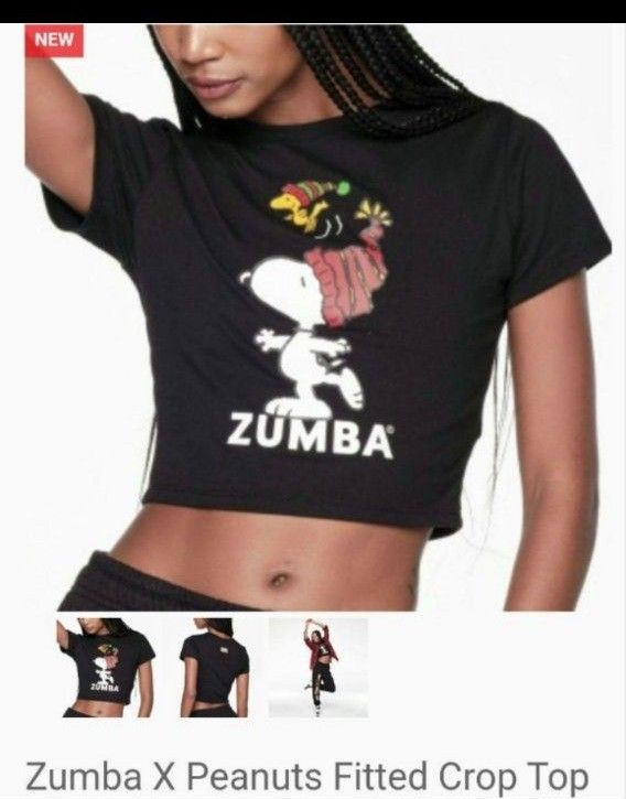 ZUMBA ズンバ 正規品 スヌーピーコラボ Tシャツ トップス ショート丈 Sサイズ 大人気 完売品