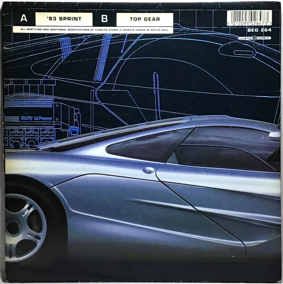 【英7ポスタースリーブ】 GARY NUMAN / CARS ('93 SPRINT) / CARS (TOP GEAR) / 1993 UK盤 7インチレコード EP 45 試聴済_画像2