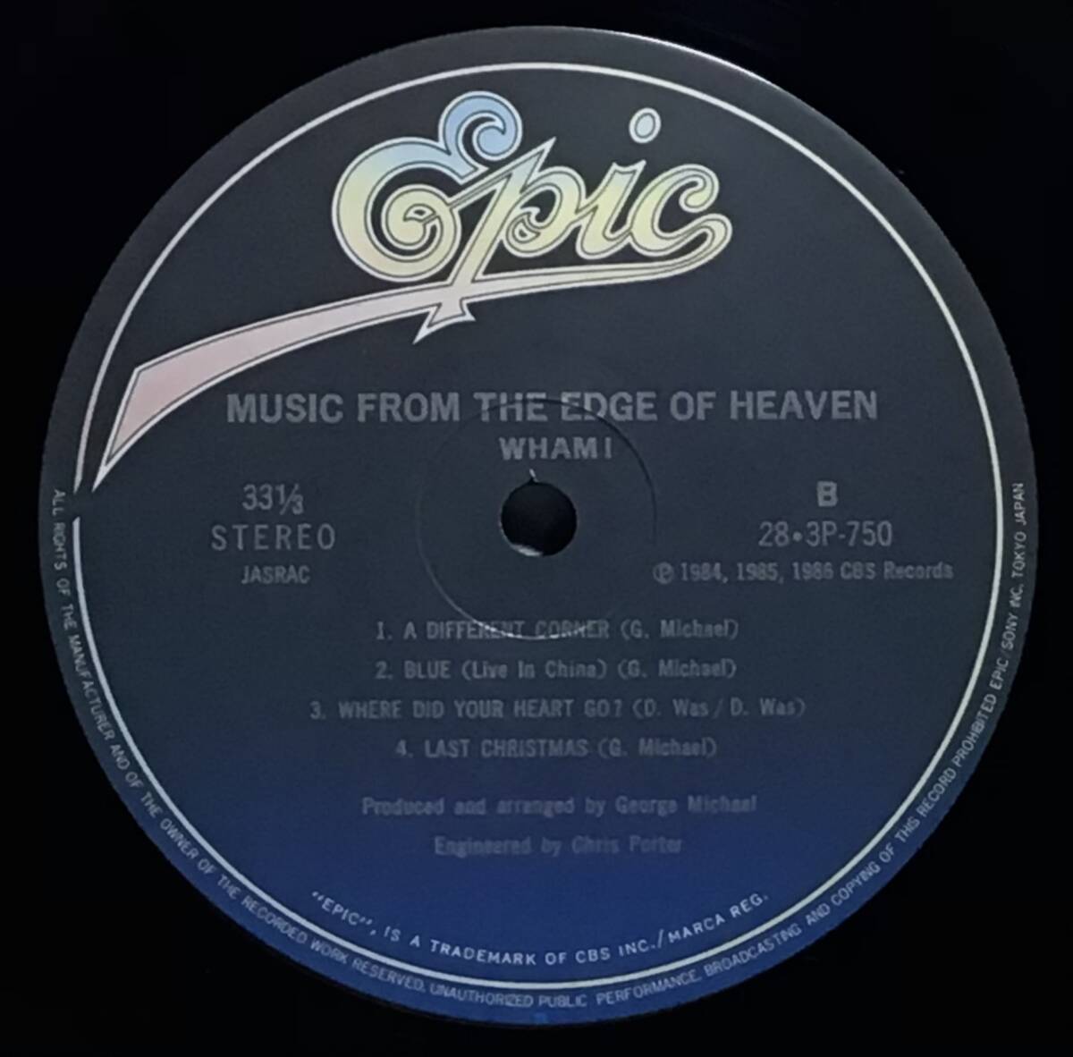 【日LPシュリンク帯クリップ付】 ワム！ WHAM! エッジオブヘヴン MUSIC FROM THE EDGE OF HEAVEN 1986 国内盤 日本盤 LPレコード 28 3P-750_画像10