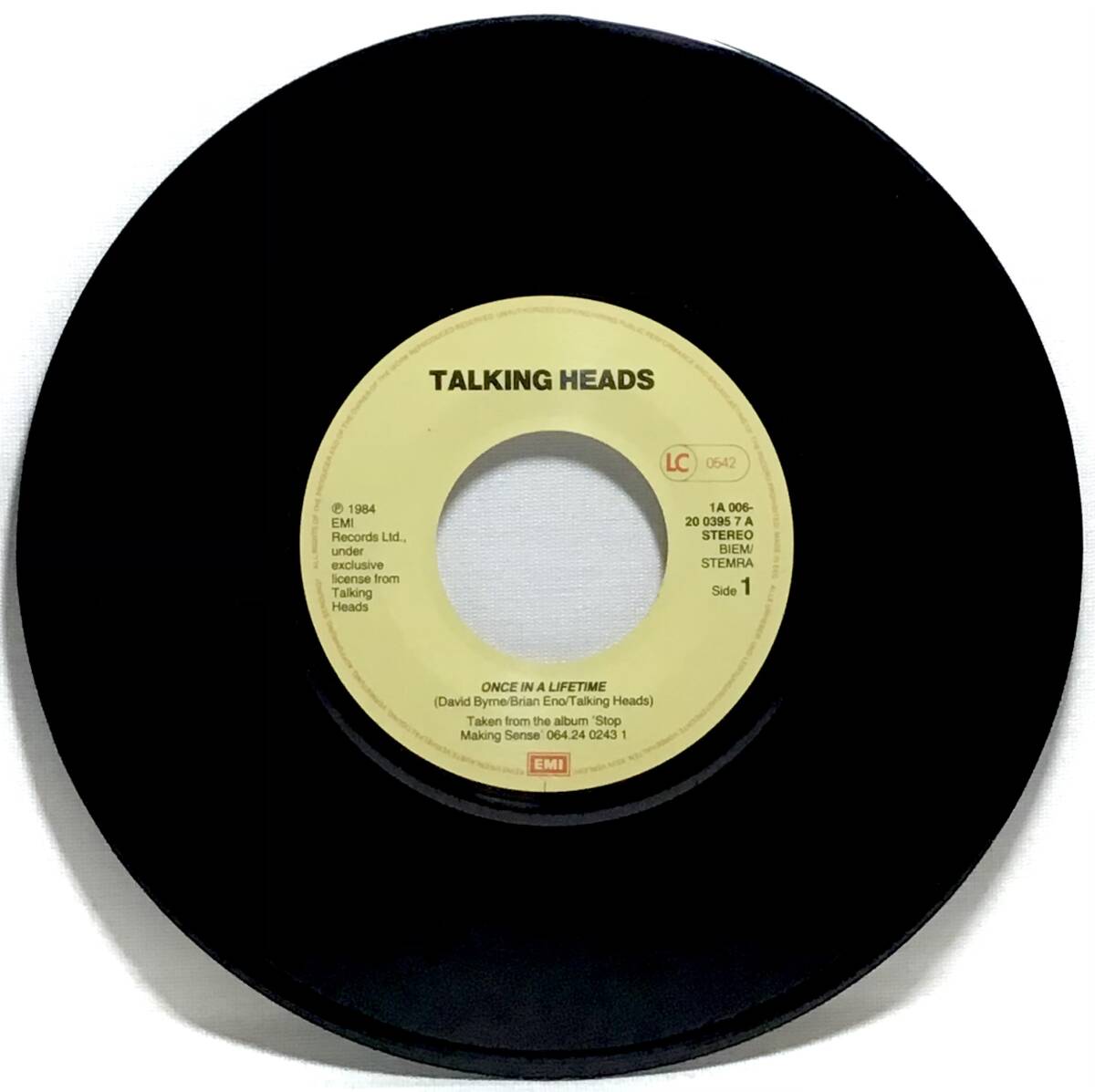 【蘭7】 TALKING HEADS / ONCE IN A LIFETIME (LIVE) / NAIVE MELODY (LIVE) / 1984 オランダ盤 7インチレコード EP 45 試聴済の画像3