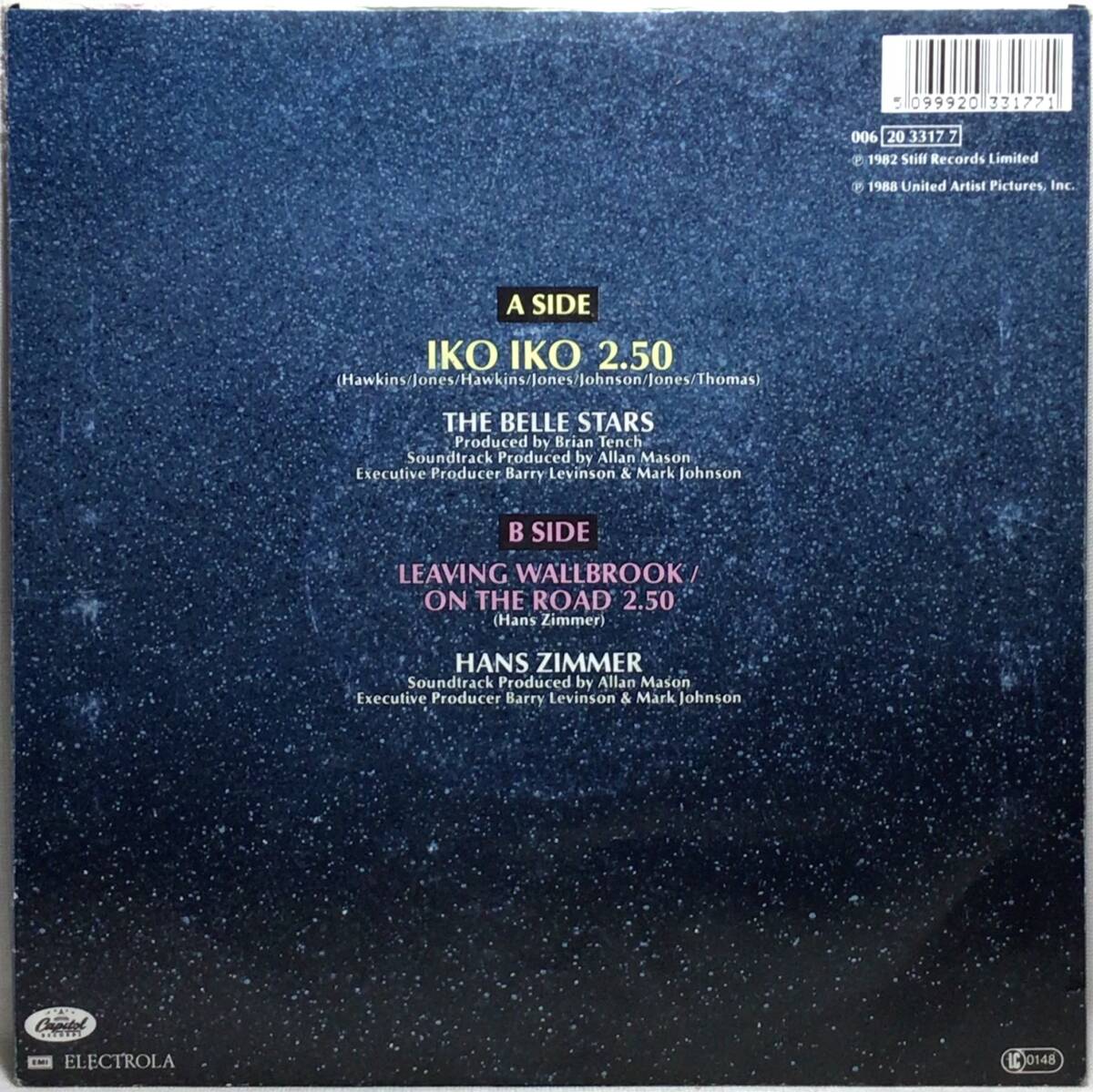 【欧7】 映画レインマン サントラ曲 THE BELLE STARS / IKO IKO / 1988 EEC盤 7インチシングルレコード EP 45 トム・クルーズ 試聴済の画像2