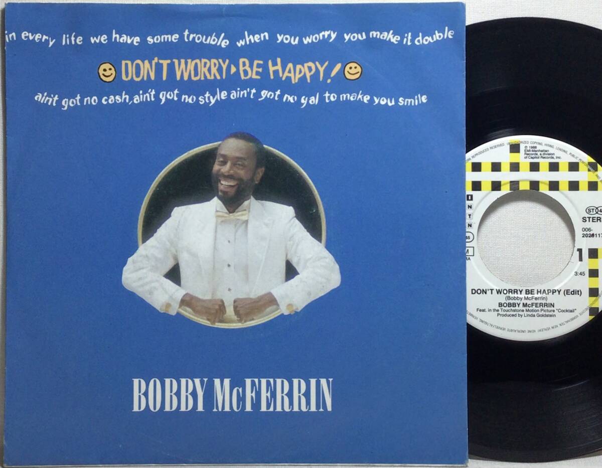 【欧7】 BOBBY McFERRIN / DON'T WORRY BE HAPPY / 1988 EEC盤 7インチレコード EP 45 有吉ゼミ 口笛 八王子リホーム (リフォーム)の画像1