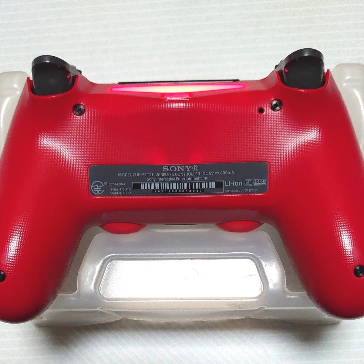 【超美品】純正PS4ワイヤレスコントローラー　マグマ・レッド