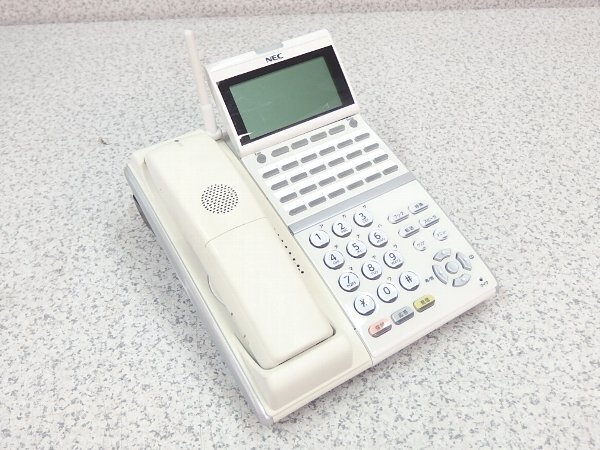 ■※ 【セール中】 NEC Aspire-UX DT400シリーズ 24ボタンカールコードレス電話機 DTZ-24BT-3D(WH)TEL 示名条/電池付 通電確認_画像1
