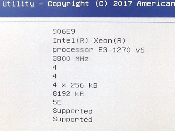 ■○ HITACHI GUF111BN-1TNADN0 Xeon E3-1270 V6 3800MHz/メモリ 16GB/HDD 600GB×4 SAS 2.5/OS無し BIOS確認の画像4