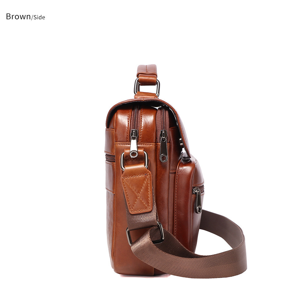  popular new goods! original leather business bag men's high capacity high class durability up one shoulder bag leather casual commuting ipad correspondence 