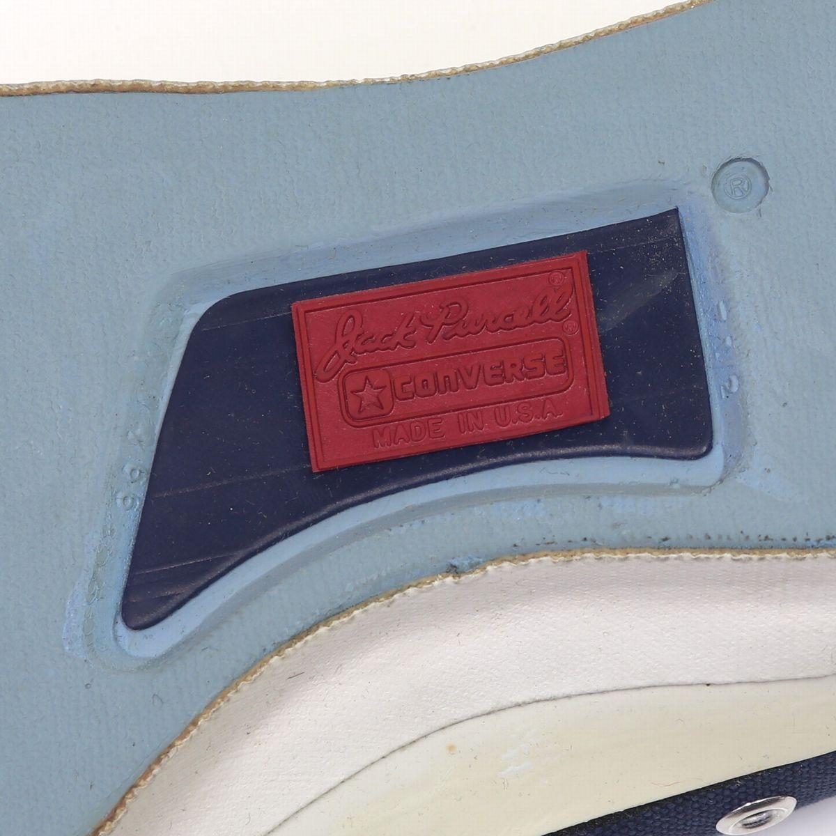 デッドストック 箱付き ジャックパーセル 80s 7H 26cm USA製 コンバース ネイビー 70sの画像4