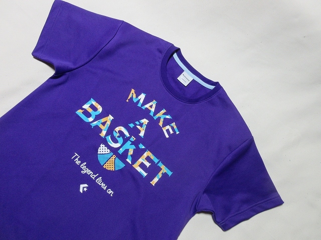 O-627★コンバース♪紫色/バスケットボール/半袖Tシャツ(L)★_画像2