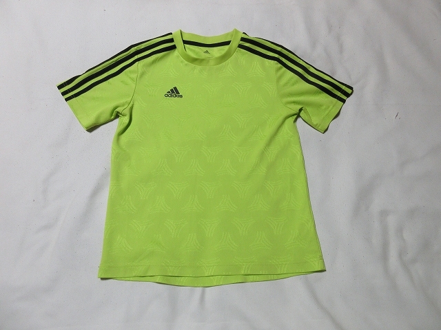 O-776★アディダス・Climalite♪黄緑色/半袖Tシャツ(150)★_画像1
