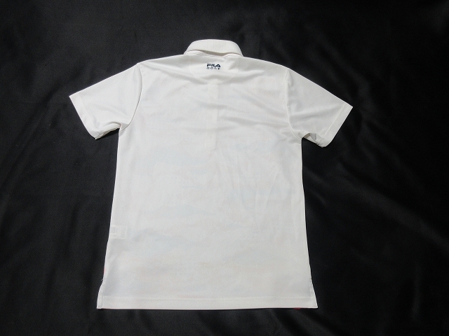 O-836★FILA GOLF(フィラゴルフ)♪白色/半袖ボタンダウンポロシャツ(M)★の画像3