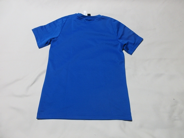 O-875* Adidas! blue color / white line / short sleeves T-shirt (160)*