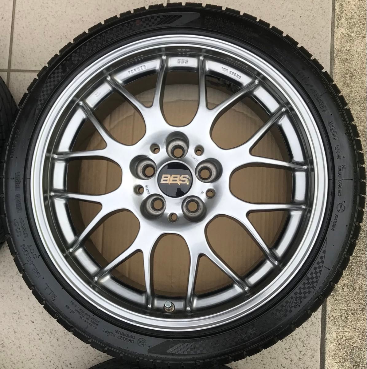 【送料込み】美品 超バリ山 BBS RG-R RG778 17インチアルミタイヤホイール195/45R17 窒素充填済み シエンタ