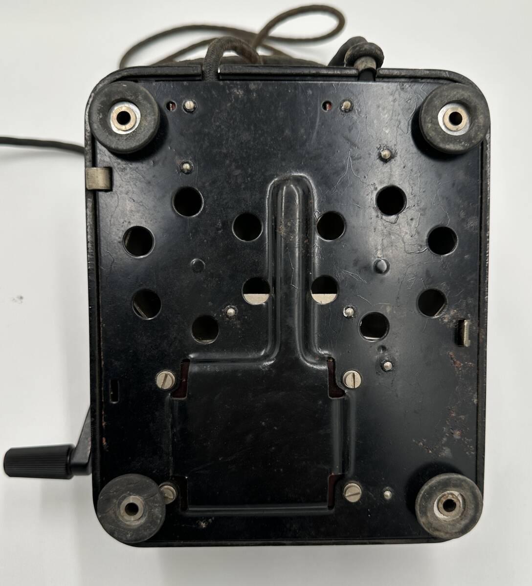 n285TO 3 номер магнит тип чёрный телефон телефонный аппарат настольный телефонный аппарат руль тип рука поворот тип подлинная вещь античный Vintage коллекция Showa Retro утиль 