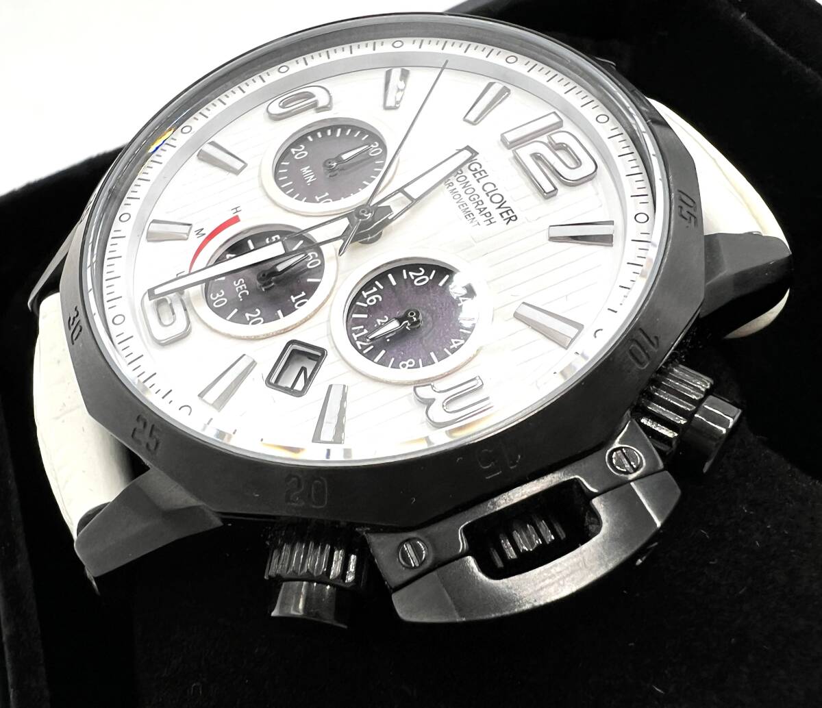 ｇ778ＳＫ エンジェルクローバー タイムクラフト クロノグラフ SOLAR MOVEMENT 腕時計 NTS45 ホワイト 腕時計の画像3