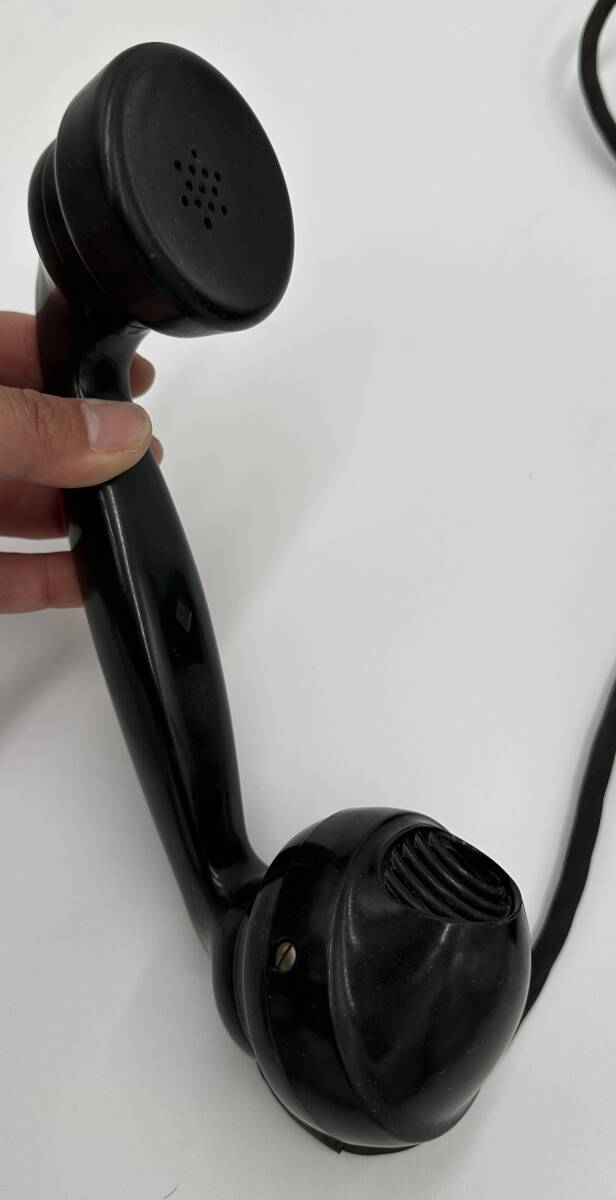 n285TO 3 номер магнит тип чёрный телефон телефонный аппарат настольный телефонный аппарат руль тип рука поворот тип подлинная вещь античный Vintage коллекция Showa Retro утиль 