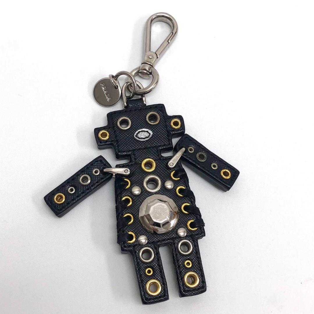 PRADA Prada bag charm key holder key ring robot black 